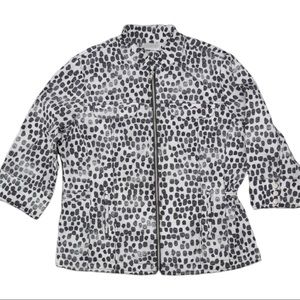 ZENERGY CHICO’S Zip-Up Leopard Print Jacket Sz 2